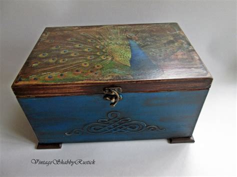 peacock metal jewelry box|peacock chest.